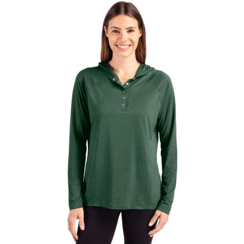 Cutter & Buck Coastline Epic Comfort Eco Recycled Womens Hooded Shirt Thumbnail